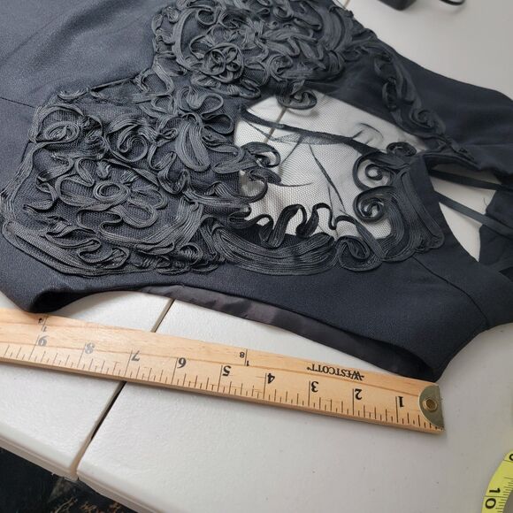 Vintage Dress 12 Med VTG 80s  Maxi Black Tie Prom Event - Picture 16 of 17